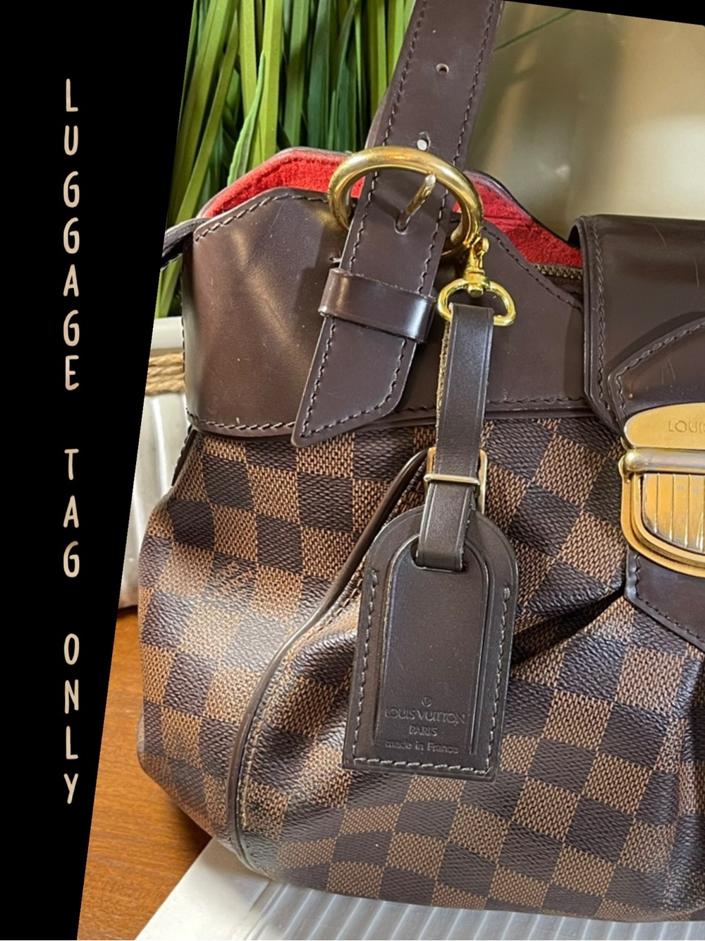 Louis Vuitton Small/Mini Luggage Tag in Dark Brown,  Free Non LV Clasp.